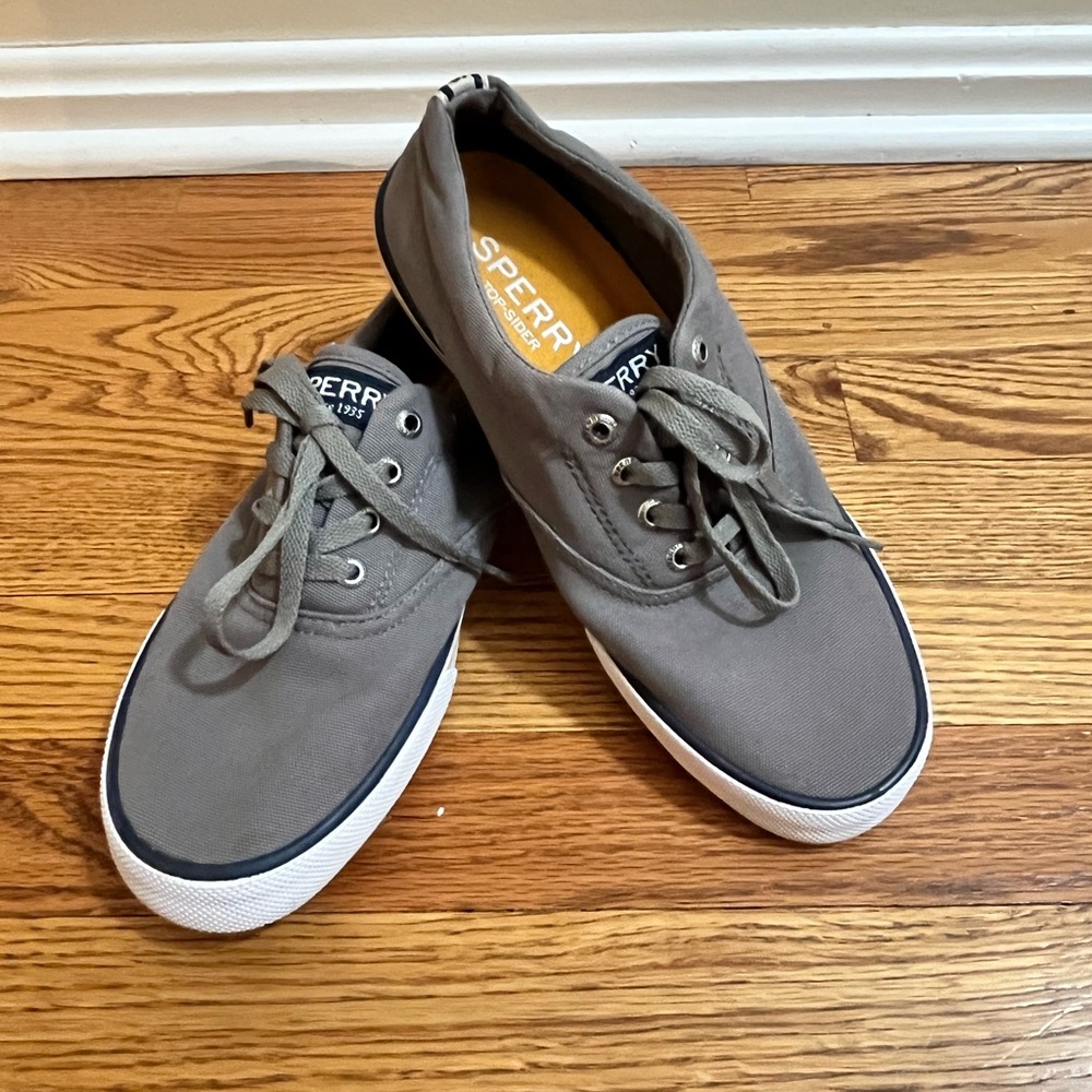 Sperry Men's Charcoal Canvas Boat Shoes